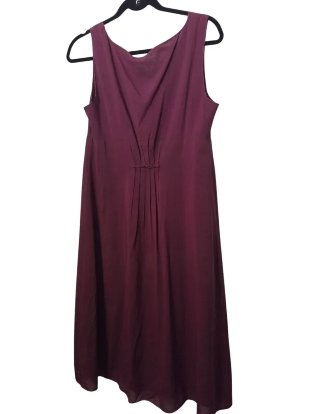 MaxStudio Silk Blend Women's Maroon Burgundy Floral Beaded Sequin Dress Sz L